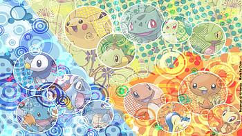 Pokemon, electric, grass, water, fire HD wallpaper