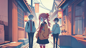 Anime, Anime, city, old, anime city HD wallpaper