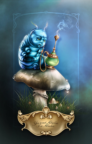 Blue Caterpillar, Alice in Wonderland, Grinsekatze, Wunderland HD phone wallpaper