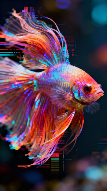 Neon Betta: Tropical HD phone wallpaper