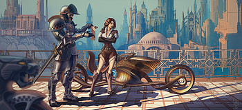Scifi Girl Cyberpunk Conceptual Bike Artwork, scifi, artwork, artist, dgital-art HD wallpaper