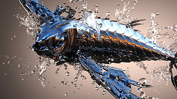 Metal fish, Fishing HD wallpaper