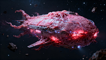 The Fleshbound Ark — Sci‑Fi Spaceship, Sci Fi, spaceship, space HD wallpaper