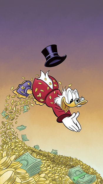 Scrooge McDuck cartoon , Disney canvas art HD phone wallpaper