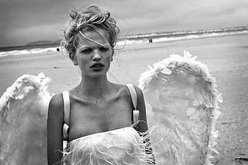 ANGEL, white, blonde, graphy, bw, woman HD wallpaper