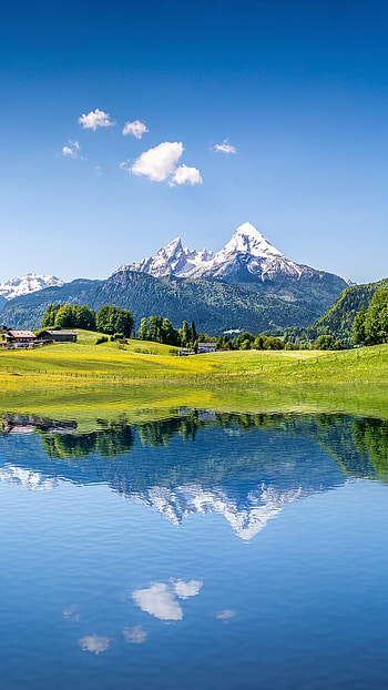 Mountain lake, Summer HD phone wallpaper