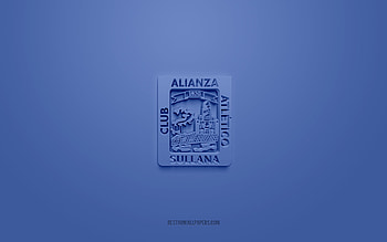 Alianza Atletico, creative 3D logo, blue background, Peruvian Primera Division, 3d emblem, Peruvian football club, Sullana, Peru, 3d art, Liga 1, football, Alianza Atletico 3d logo HD wallpaper