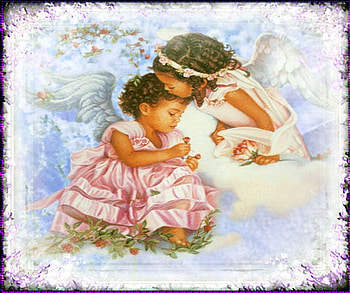 sweet little angels, sweet, children, framed, beautiful, angel, angels, little angel, heaven, child HD wallpaper