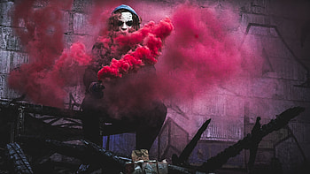 Red Smoke By Joker, joker, superheroes, supervillain, smoke, mask HD wallpaper
