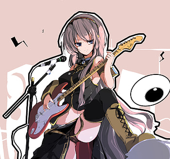Luka Performing, sexy, luka, performing, hot, guitar, cute, beautiful, vocaloid, pink hair, long hair, beauty, anime girl, vocaloids, pantsu, megurine, megurine luka HD wallpaper