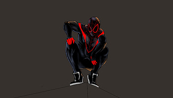 Black, Spider-man, minimal, artwork HD wallpaper