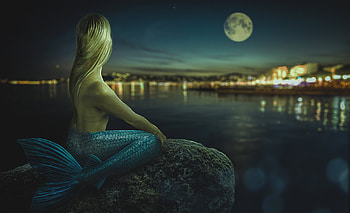 Mermaid, digital, fantasy, art, hop, , girl, woman HD wallpaper