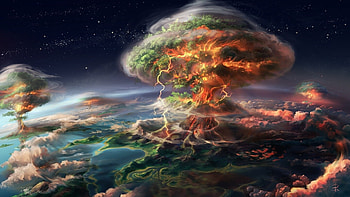 Explosion, terra, fantasy, forming HD wallpaper