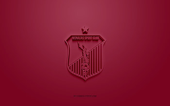 Monagas SC, creative 3D logo, burgundy background, Venezuelan football team, Venezuelan Primera Division, Maturin, Venezuela, 3d art, football, Monagas SC 3d logo HD wallpaper