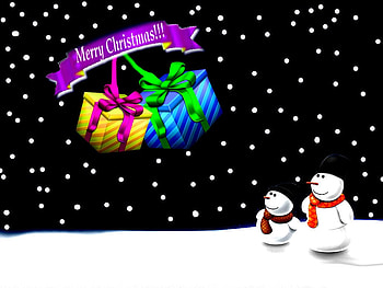 A Gift for a snowman..., snowman, white, gift, snow HD wallpaper