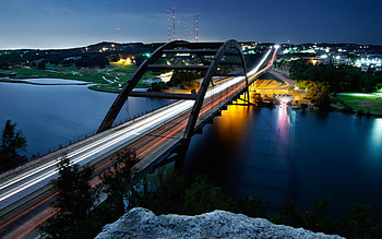 Pennybacker Bridge, Austin Texas, Evening view, Stunning architecture HD wallpaper