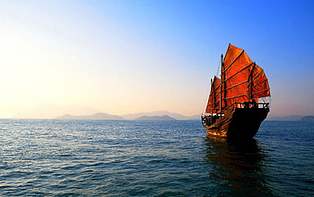SAILING SHIP, junk, sail, ship, ocean HD wallpaper