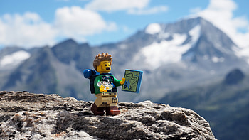 LEGO, mountain, man HD wallpaper