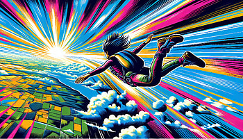 Vibrant Skydiving Adventure, skydiving, adventure, vibrant colors, aerial HD wallpaper