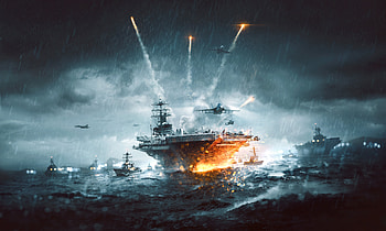 Epic Battlefield Scene: Ultra of Explosive Rain and Chaos, video game, Battlefield, rain, explosion HD wallpaper