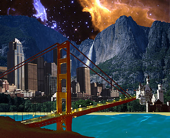 beautiful sky-line of city far-away, skyline, abstract, fantasy, city HD wallpaper
