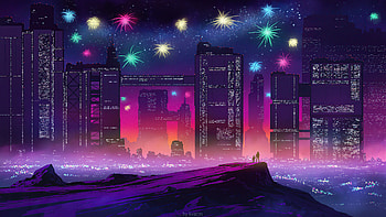 New Year Celebrations Synthwave , synthwave, retrowave, artist, artwork, digital-art, happy-new-year, artstation HD wallpaper
