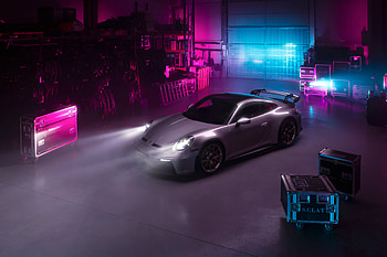 Cyberpunk Porsche 992 GT3, sportcar, 2022 HD wallpaper