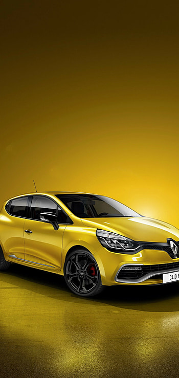 Renault Clio R. S., Paris Motor Show, Yellow cars, Impressive HD phone wallpaper