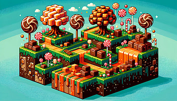 Toffee Wonderland, toffee, candy, landscape, video game, Digital Art HD wallpaper