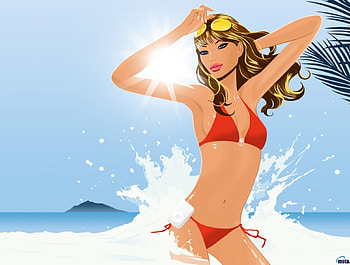 Summer Tyme Babe, swim, summer time, bikini, water, woman, tree HD wallpaper