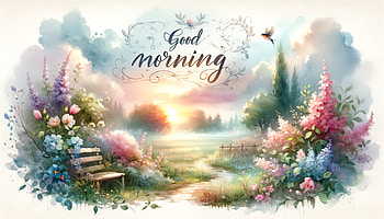 Good Morning Sunrise Scenery, good morning, landscape, flower, sunrise, nature HD wallpaper