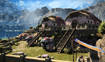 Final Fantasy XIV: Dawntrail – Enchanting Fantasy Village Scene, video game, Final Fantasy XIV: Dawntrail HD wallpaper