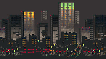 City Buildings 8 Bit, 8-bit, artist, artwork, digital-art HD wallpaper