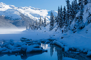 Landscape, Winter, Nature, Trees, Mountains, Snow, Lake HD wallpaper
