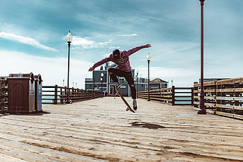 Sports, Pier, Bounce, Jump, Extreme, Trick, Skateboarder, Skate, Decking, Flooring HD wallpaper