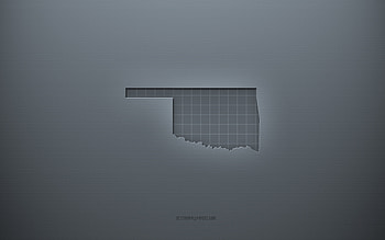 Oklahoma map, gray creative background, Oklahoma, USA, gray paper texture, American states, Oklahoma map silhouette, map of Oklahoma, gray background, Oklahoma 3d map HD wallpaper