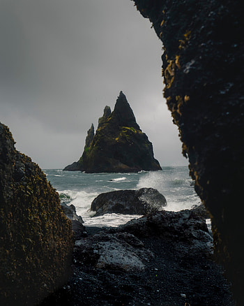 Coastal, cliff, green, Iceland, nature HD phone wallpaper