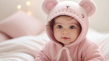 Adorable Baby in Pink Bear Hat, graphy, baby HD wallpaper