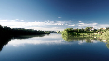 Nature, Water, Sky, Village, Morning HD wallpaper