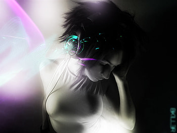 Feel The Music, dance, song, girl, music, abstract, emo, cool, , feel, head, wave HD wallpaper