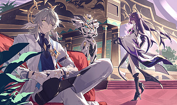 Honkai: Star Rail - Acheron, Sam & Sunday in Epic Scene, Honkai: Star Rail, Acheron (Honkai: Star Rail), Sam (Honkai: Star Rail) HD wallpaper