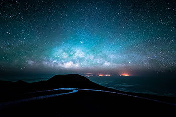 Starry Sky Over Road At Night, sky, nature, night, road HD wallpaper