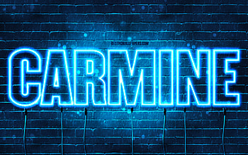 Carmine, , with names, Carmine name, blue neon lights, Carmine Birtay, Happy Birtay Carmine, popular italian male names, with Carmine name HD wallpaper