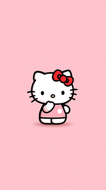 Hello Kitty: Pink Minimal | Sanrio Simple | Cute Hello Kitty BG, Hello Kitty, sanrio, pink, simple HD phone wallpaper