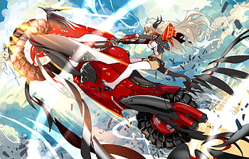 Bike, hot anime girl, ride, original HD wallpaper