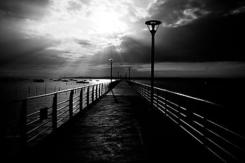 Sea, Pier, France, Bw, Chb, Saint-Jean-Cap-Ferrat, Saint-Jean-Cap-Ferra HD wallpaper