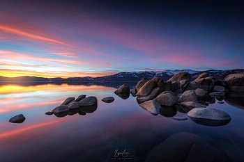 Stepping Stones On Lake Tahoes East Shore At Sunset, lake, stones, graphy, reflection HD wallpaper