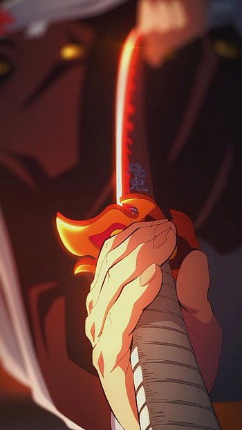 Demon Slayer, finger, orange, Anime, Manga HD phone wallpaper