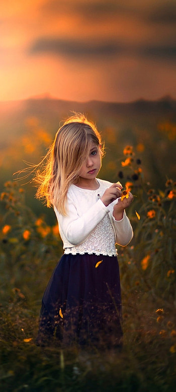 Cute Girl - Flowers, beautiful, nature, , , graphy, child, flower HD phone wallpaper