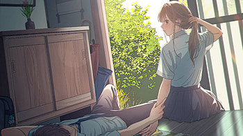 Anime Couple School Love, anime-girl, anime, school, love, artist, artwork, digital-art HD wallpaper